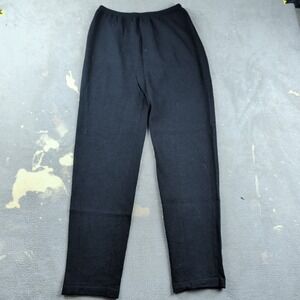 Helen Hsu N.Y. M Womens Black Knit Elastic Waist Straight Leg Pants Professional